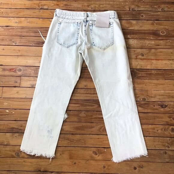 NWT Carmar cool jeans Tie dye Ecru Kevin style Ankle Ripped Destroyed raw hem 26 - Picture 5 of 13